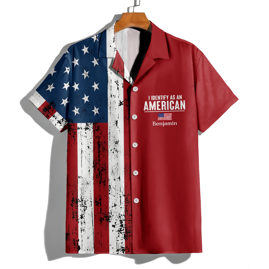 Personalized USA Flag Hawaiian Shirt Custom Name Gift for 4th of July HN590 - AOP Hawai Shirt GradoCreations
