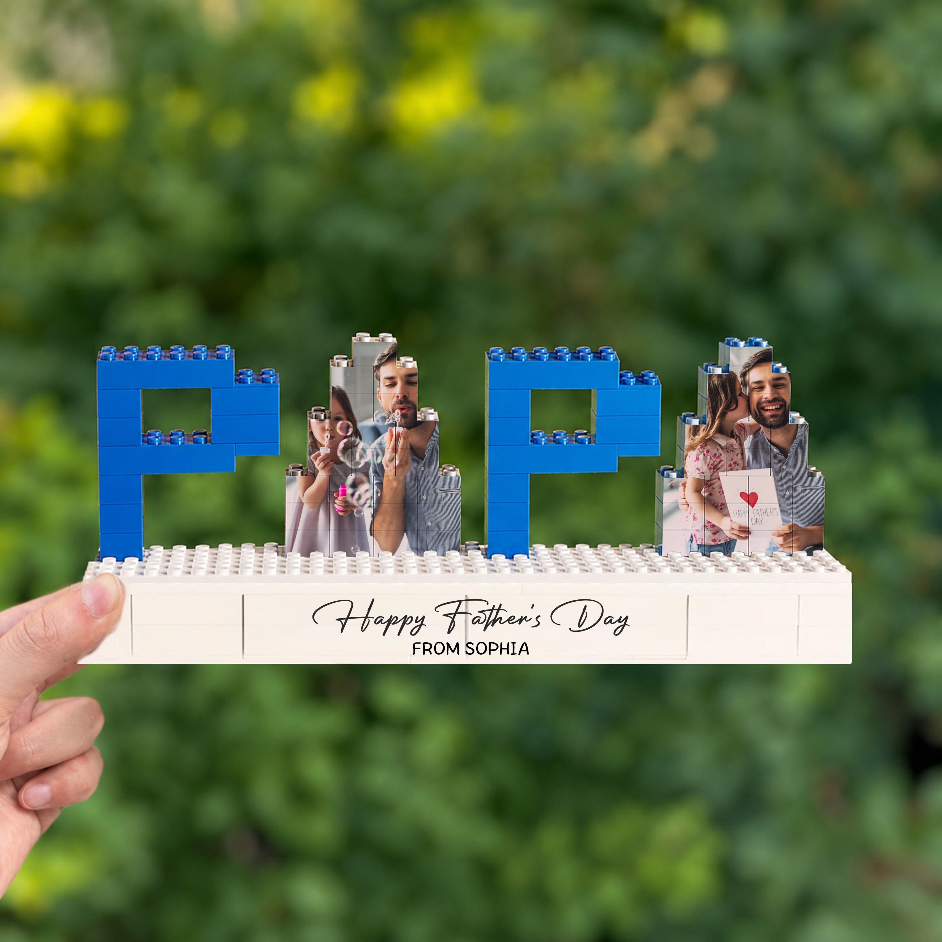 Personalized Photo Building Blocks Custom Gift for Dad HN590 - Building Blocks GradoCreations