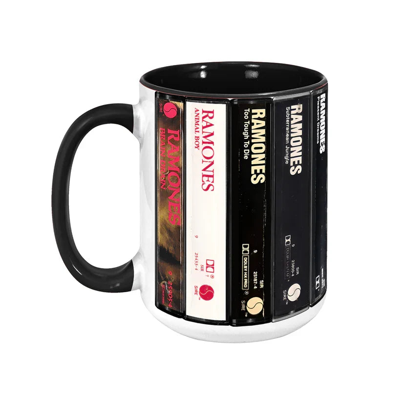 Ceramic Accent Mug Retro Ramones Cassette Design Gift GradoCreations