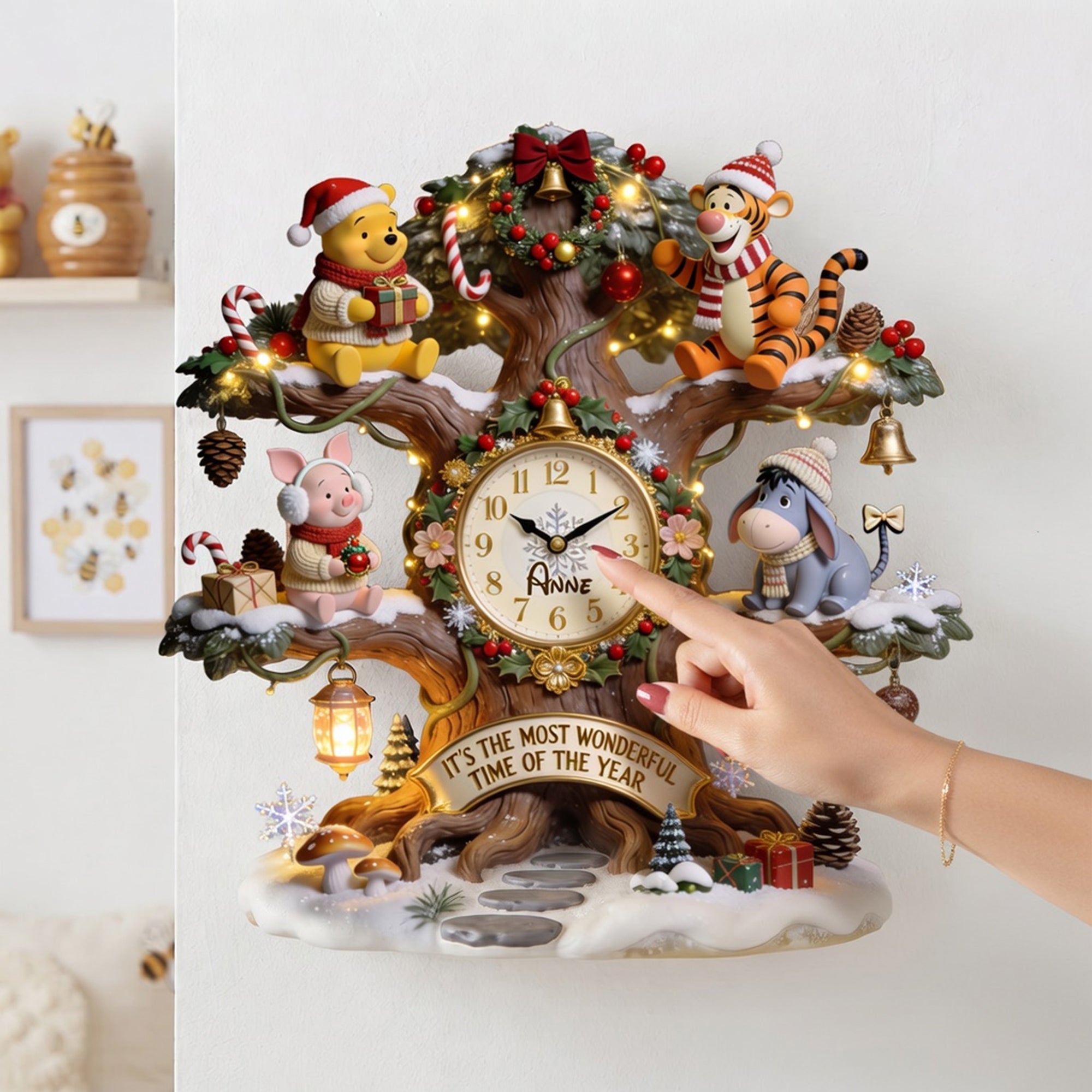 Personalized Acrylic Wall Clock Christmas Gift for Family Wall Hanging Clock GradoCreations