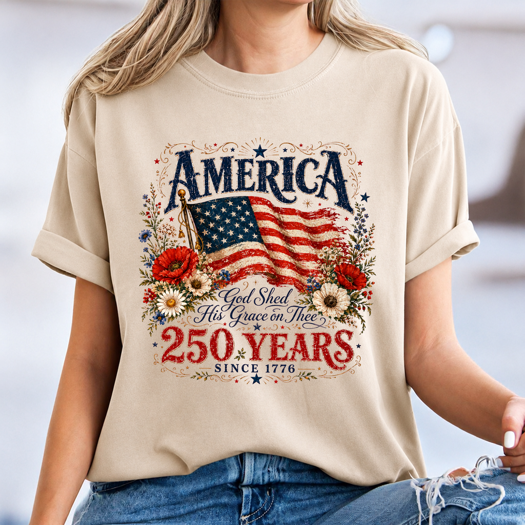 Personalized Comfort Shirt 250th USA Anniversary Gift Comfort Shirt GradoCreations