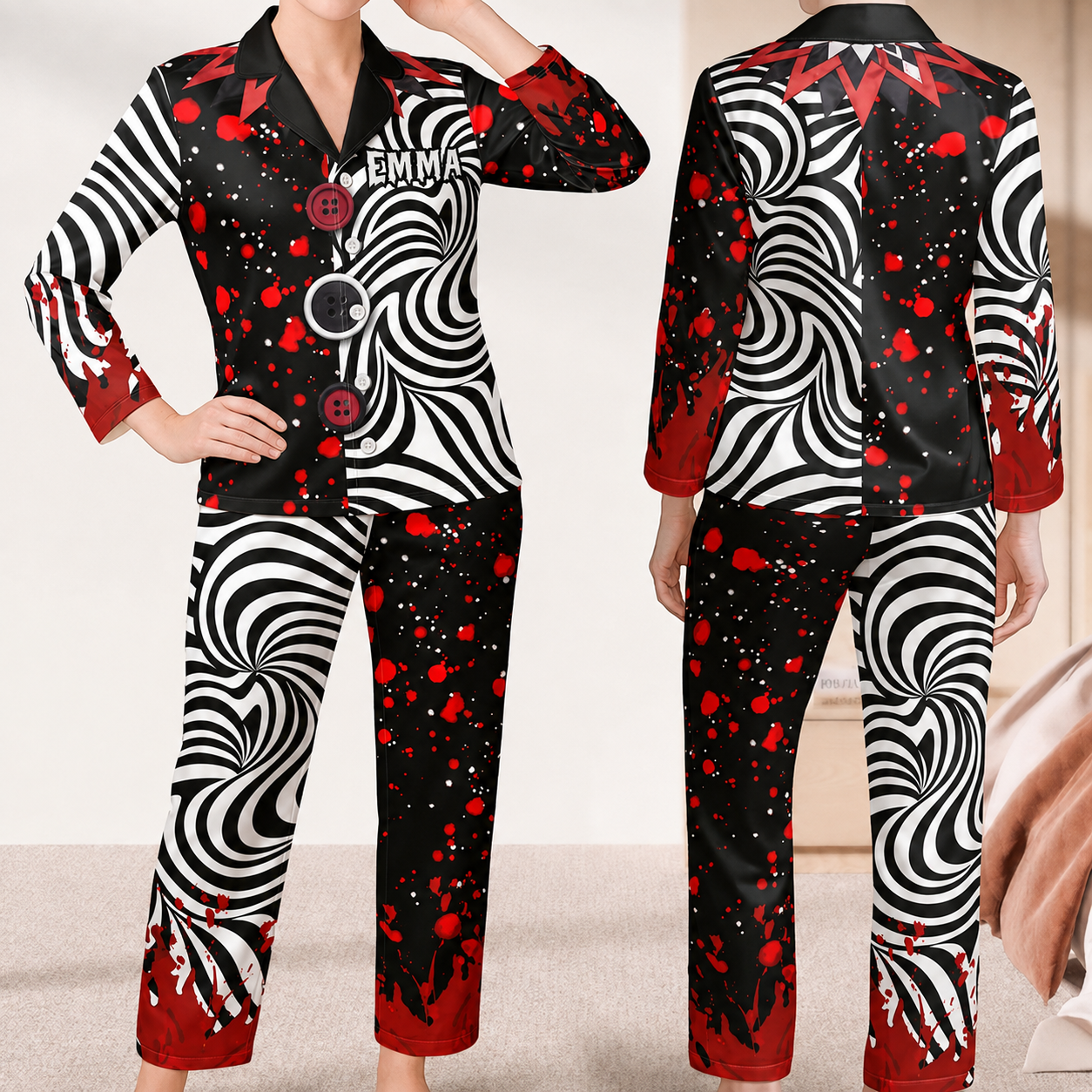 Personalized Funny Clown Pajama Set for Halloween Family Costume Pajama Set GradoCreations