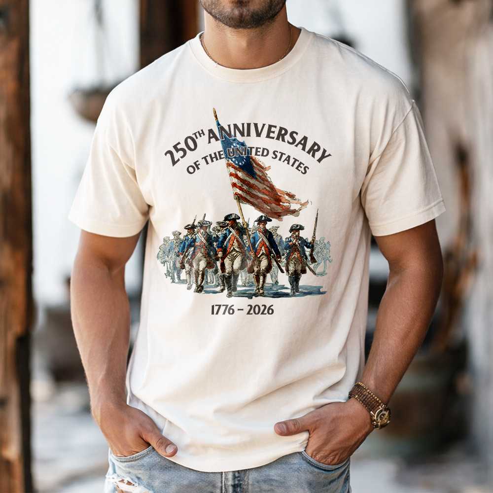 250th Anniversary T-Shirt American Flag Gift for Him/Her Comfort Shirt GradoCreations