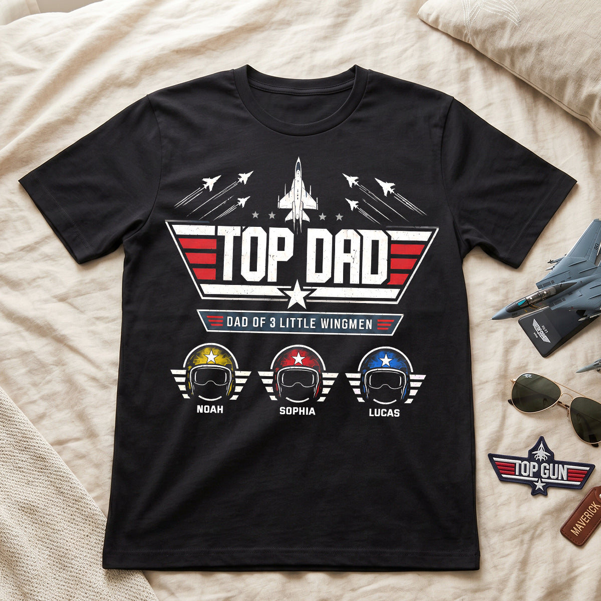 Personalized Top Dad Shirt with Kids' Names - Father's Day Gift