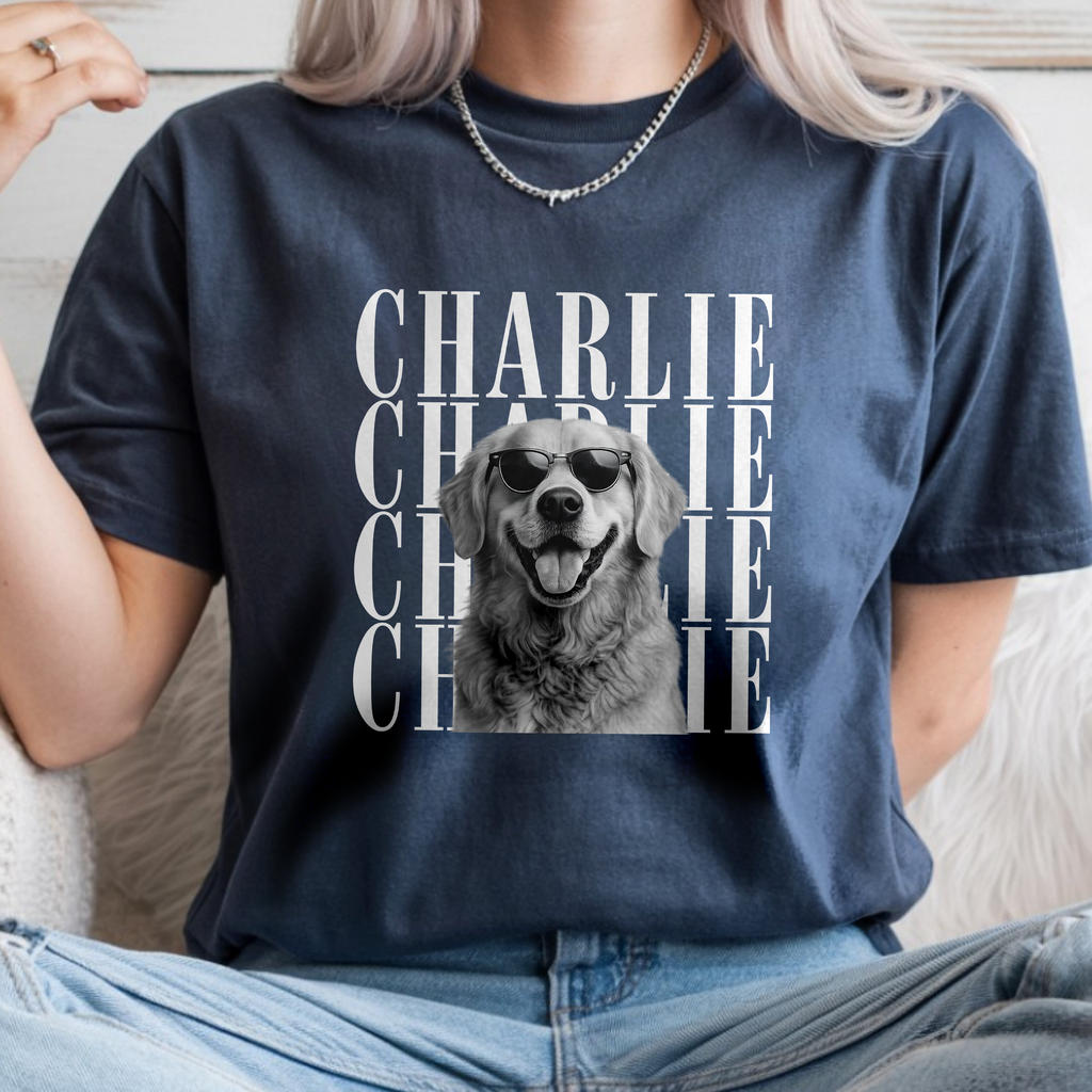 Custom Pet Photo Vintage Comfort Shirt Gift for Pet Lovers Comfort Shirt GradoCreations