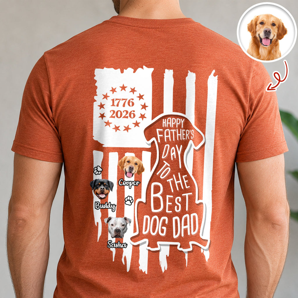 Personalized Dog Dad Comfort Shirt Custom Photo Gift for Father's Day Comfort Shirt Back GradoCreations