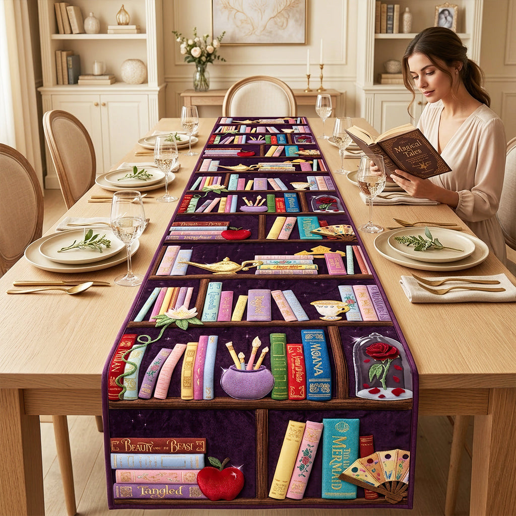 Personalized Quilted Table Runner for Book Lovers | Cozy Home Décor Gift Quilt Table Runner GradoCreations