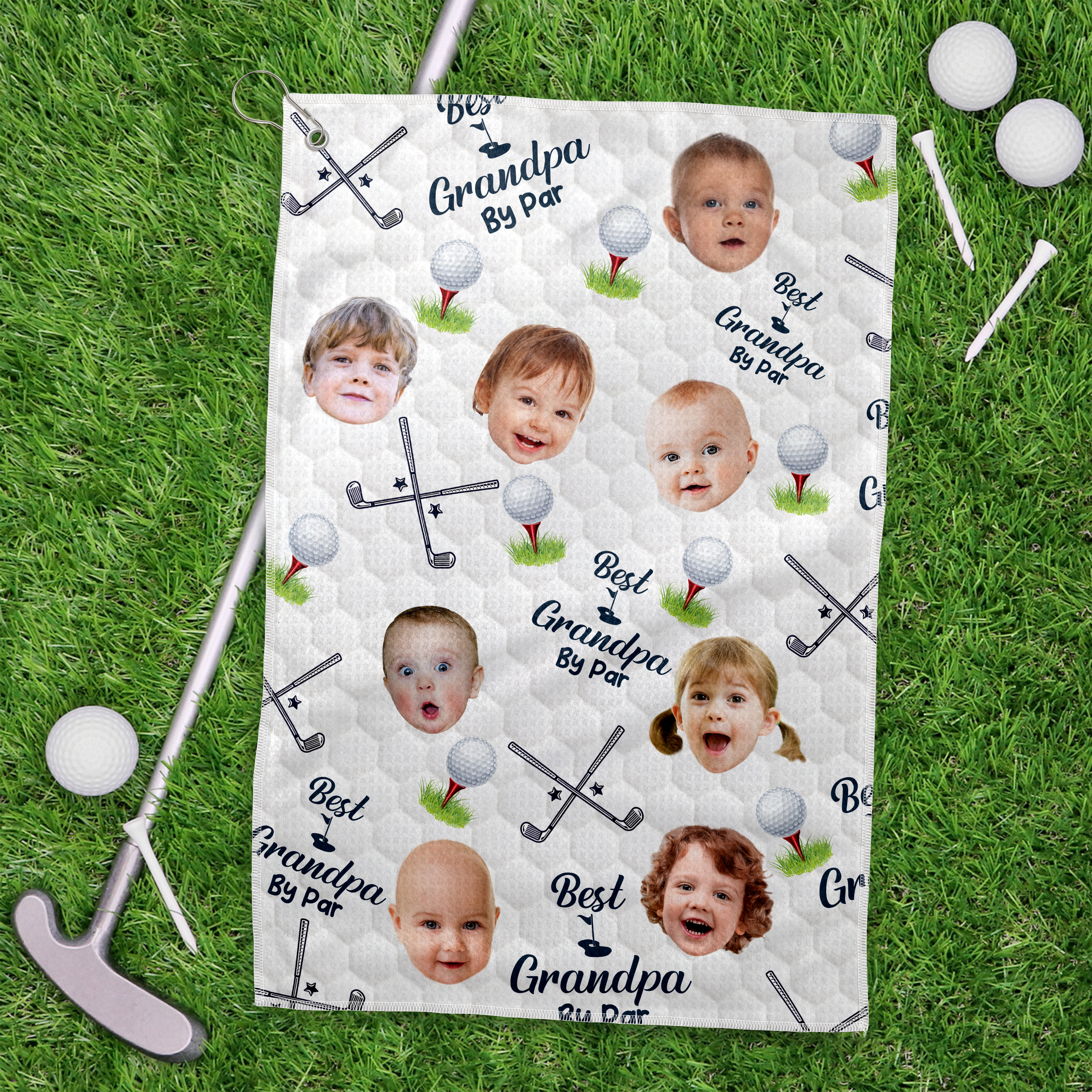 Personalized Photo Golf Towel Gift for Grandpa Golfer HN590 - Golf Towel GradoCreations