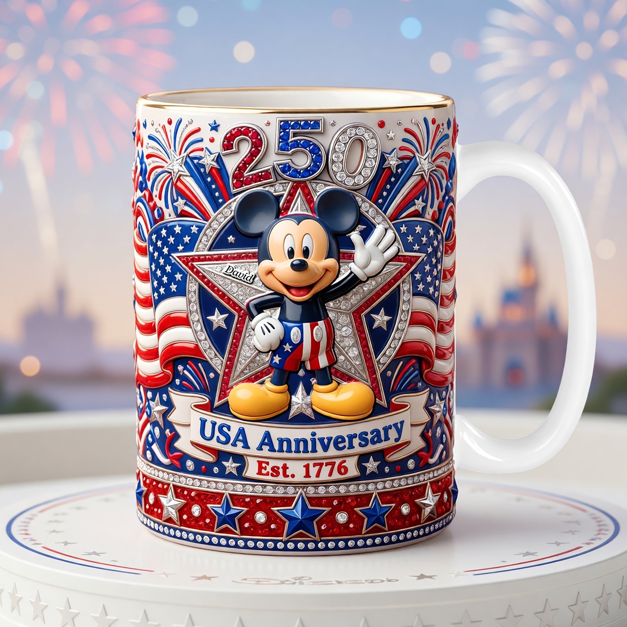 Personalized 250th Anniversary USA Mug Gift for Patriots