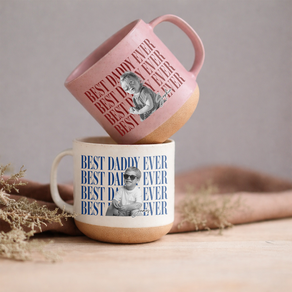 Personalized Vintage Photo Pottery Mug Best Dad or Mom Gift HN590 - Pottery Mug GradoCreations