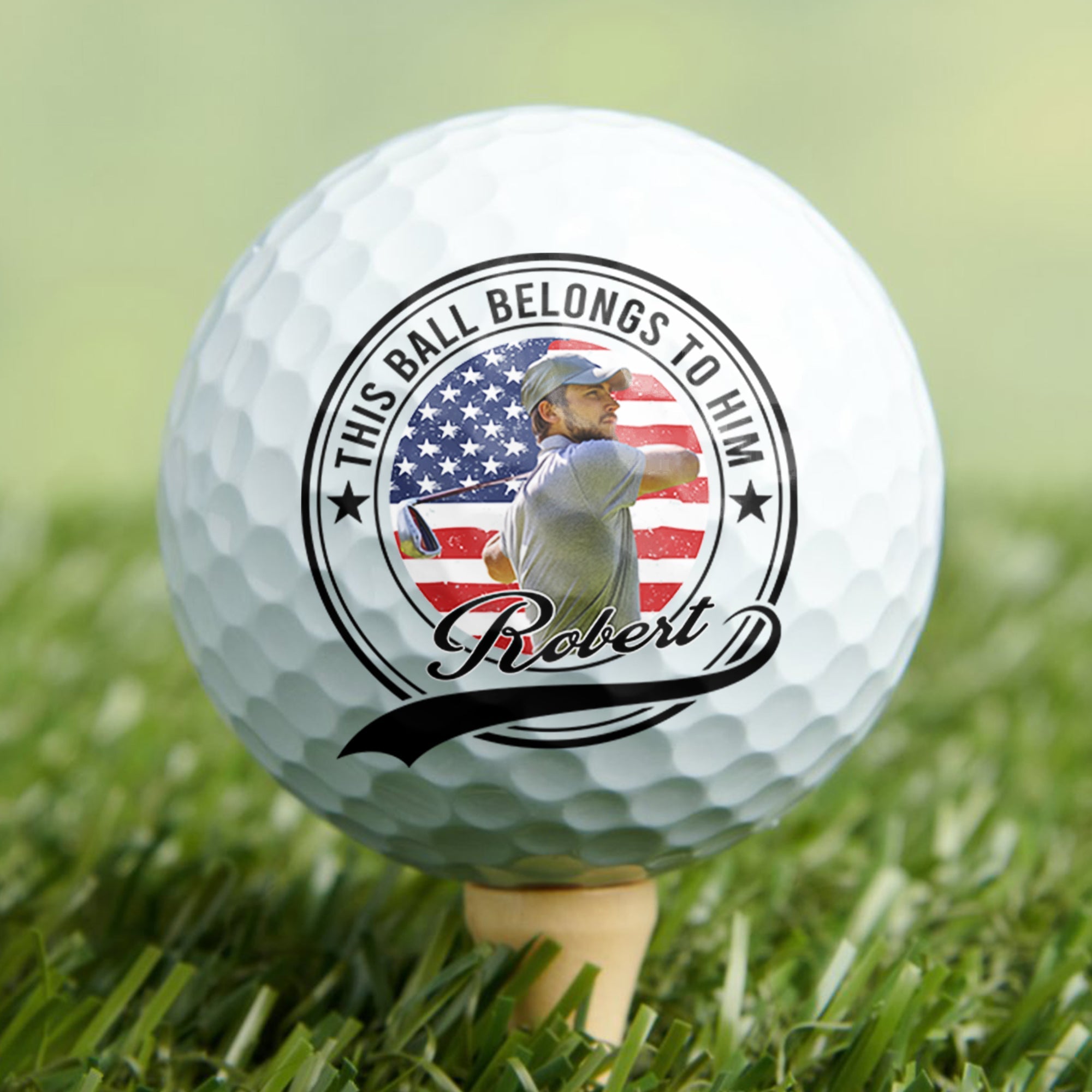 Personalized Golf Ball Upload Photo Custom Gift for Dad HN590 - Golf Ball GradoCreations
