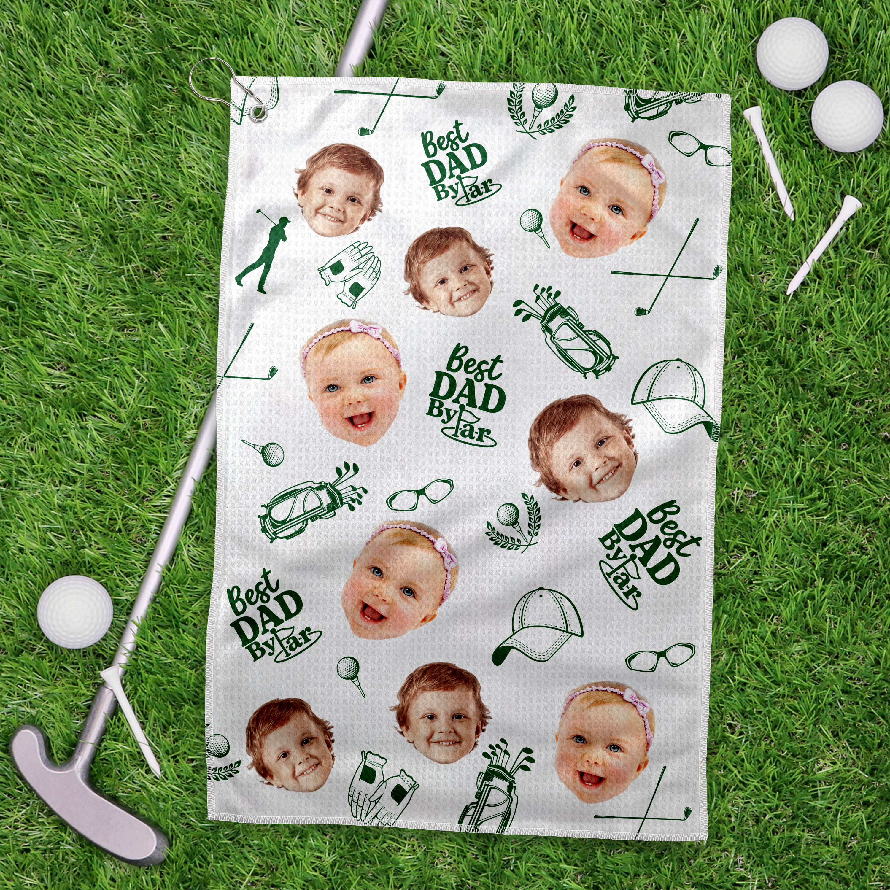Personalized Funny Golf Towel Custom Photo Gift for Dad HN590 - Golf Towel GradoCreations
