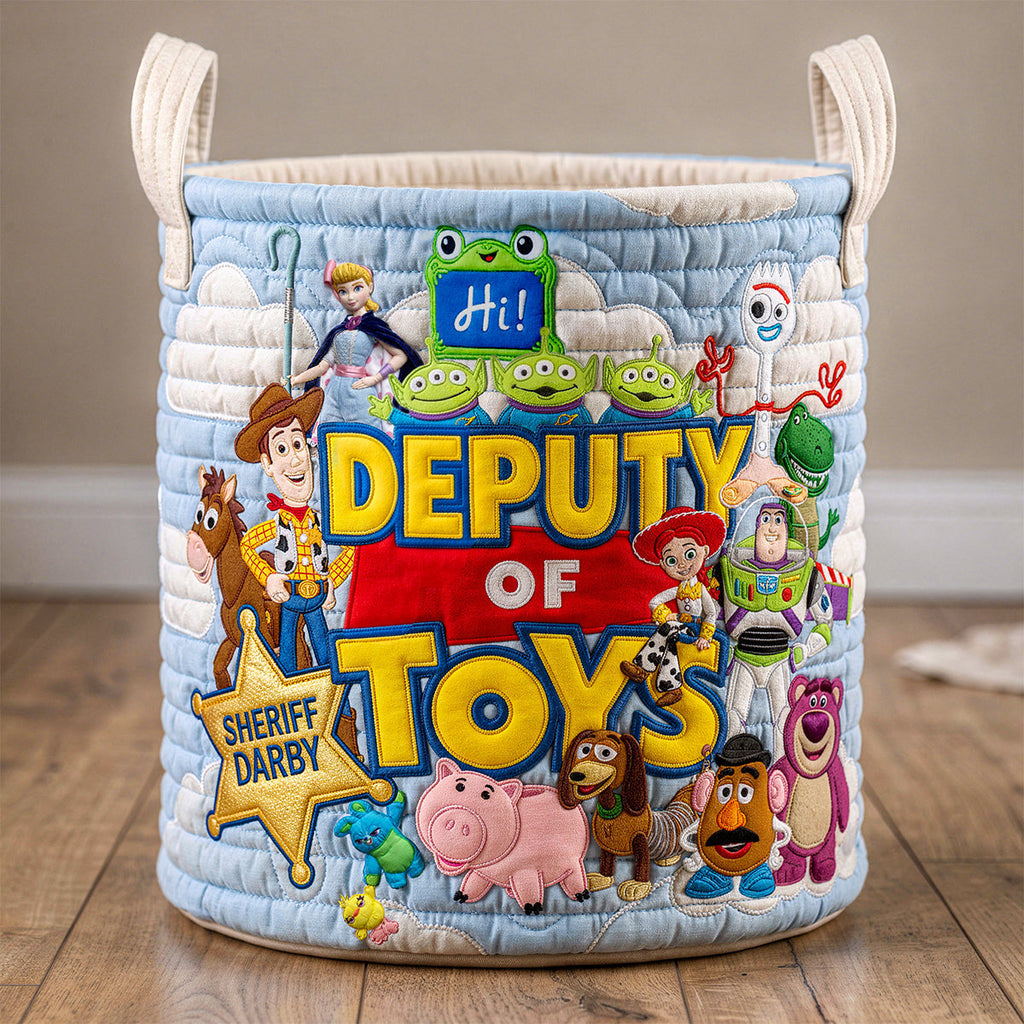 Personalized Kids Storage Basket Deputy of Toys Gift Idea