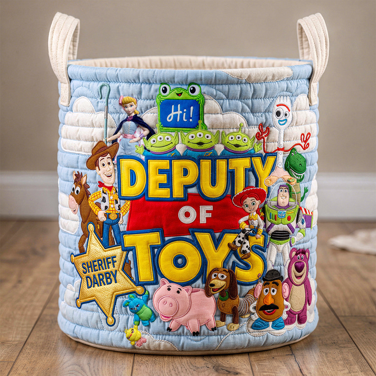 Personalized Kids Storage Basket Deputy of Toys Gift Idea