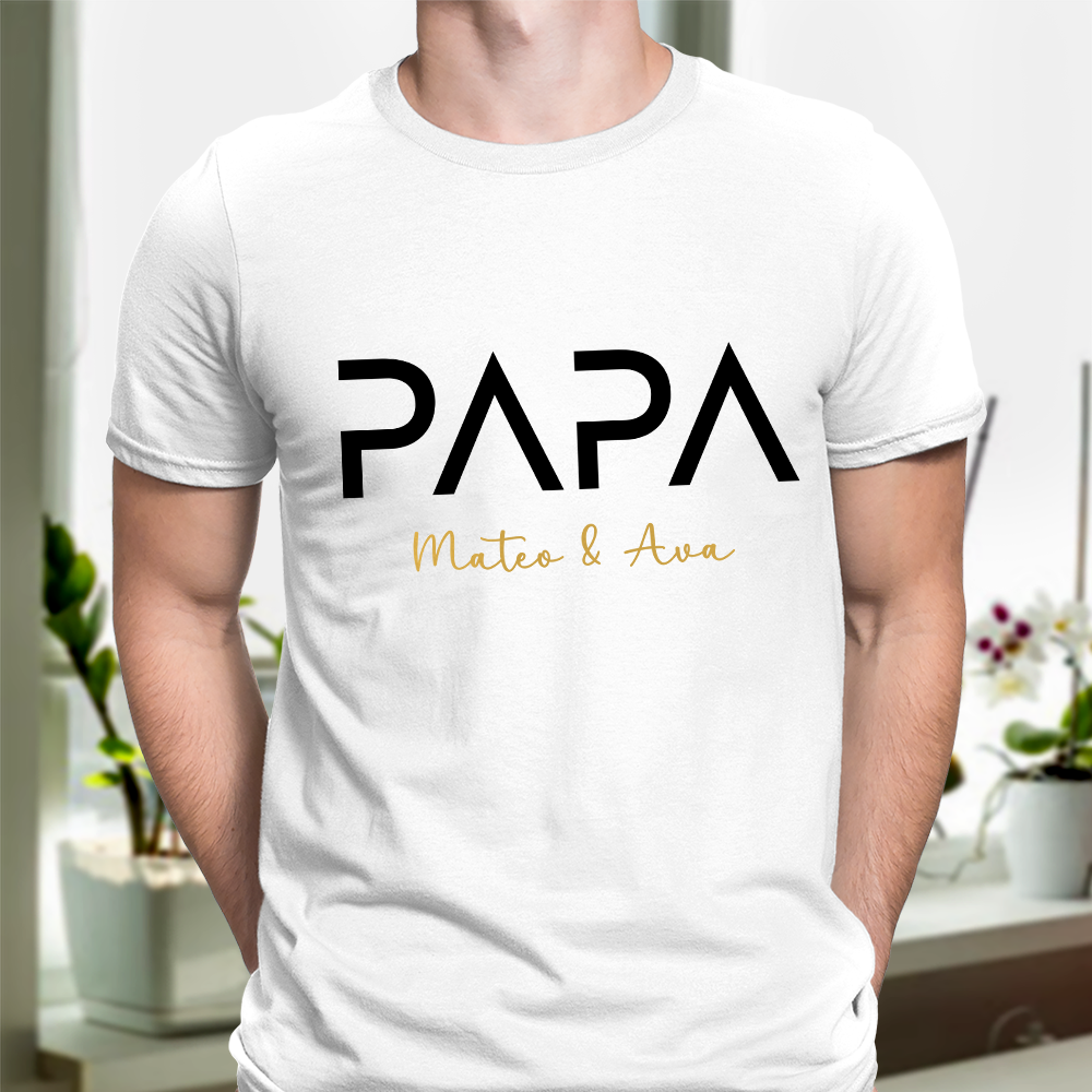 Personalized Bright Shirt Custom Name Gift for Papa Dad HN590 - Tshirt GradoCreations