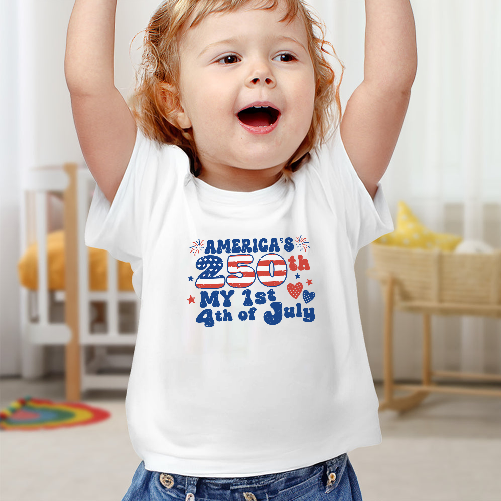 Personalized My 1st 4th of July Baby Onesie USA Gift Family HN590 - Baby Shirt GradoCreations