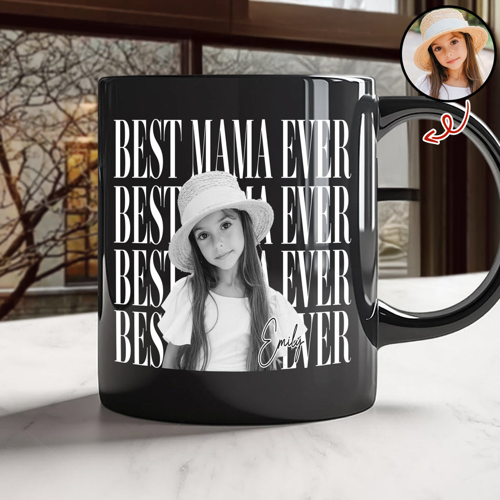 Personalized Black Mug Custom Photo Gift for Dad Father's Day HN590 - Black Mug GradoCreations