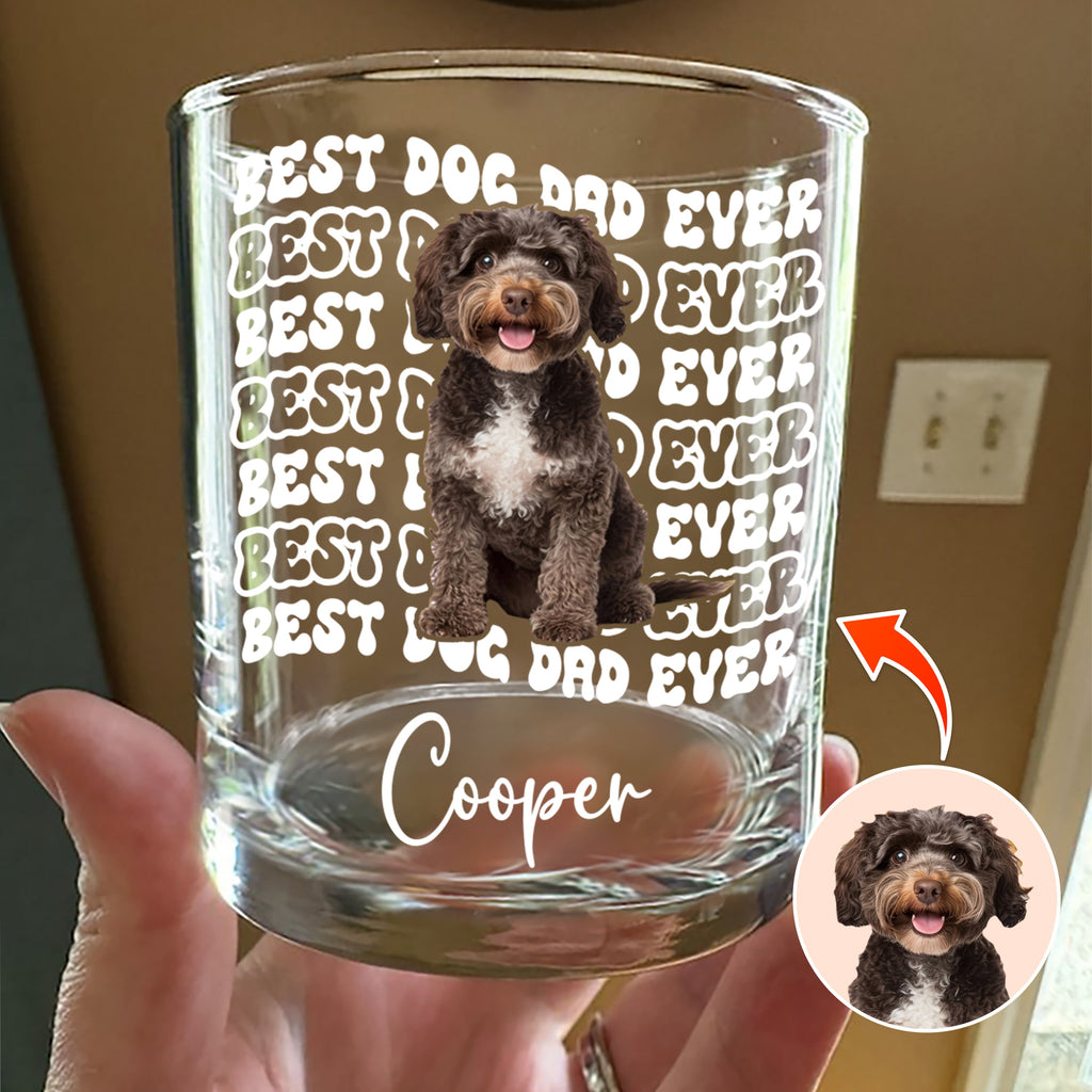 Personalized Photo Rock Glass Unique Gift for Dog Dad HN590 - Print Rock Glass Fix GradoCreations