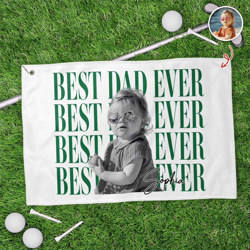 Personalized Vintage Photo Golf Towel Gift for Dad's Day HN590 - Golf Towel GradoCreations