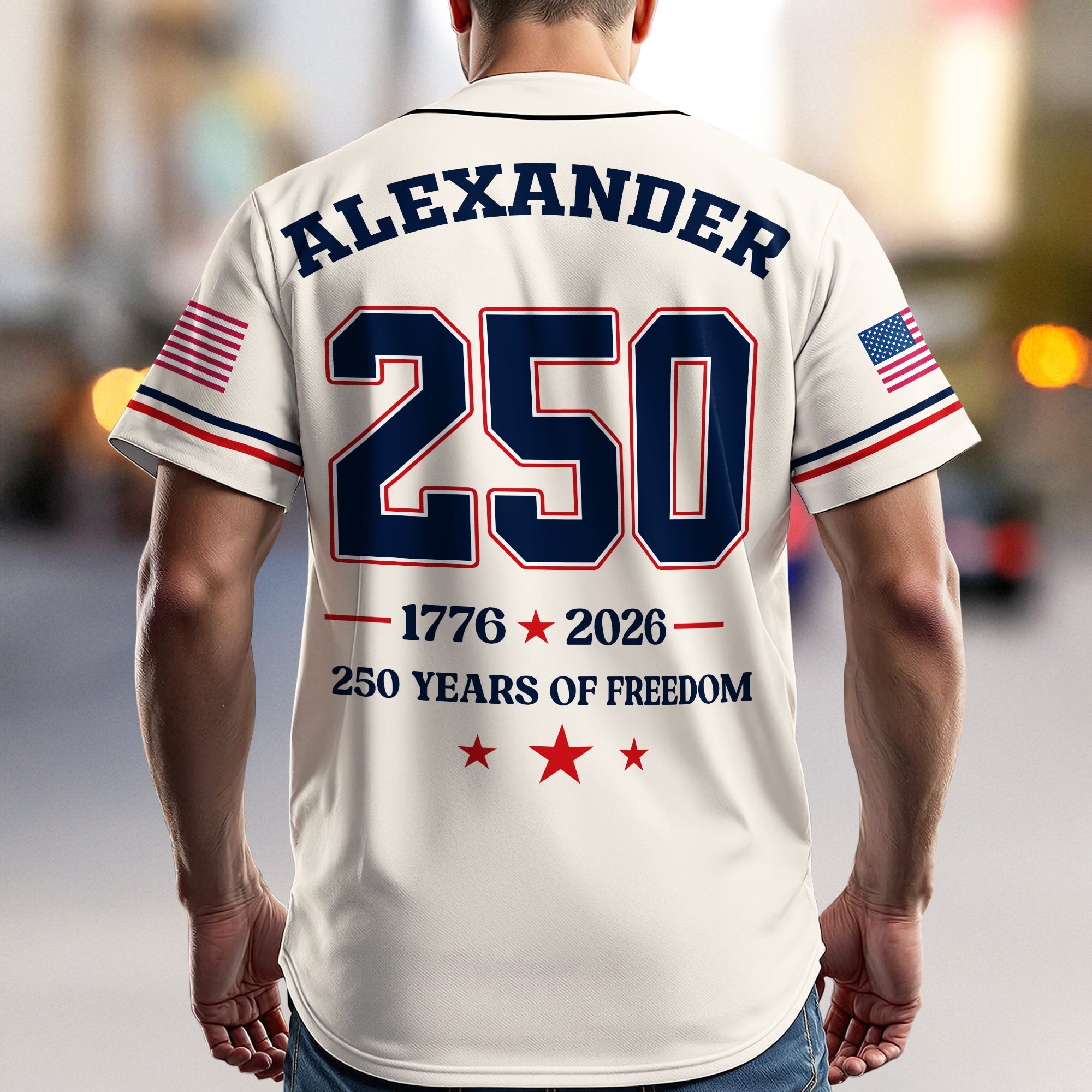 Personalized 250 Years of Freedom Baseball Jersey Custom Name Gift Jersey Baseball Shirt GradoCreations