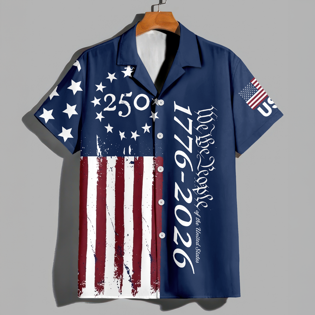 Personalized Hawaiian Shirt Custom Print Gift for 4th of July HN590 - AOP Hawai Shirt GradoCreations