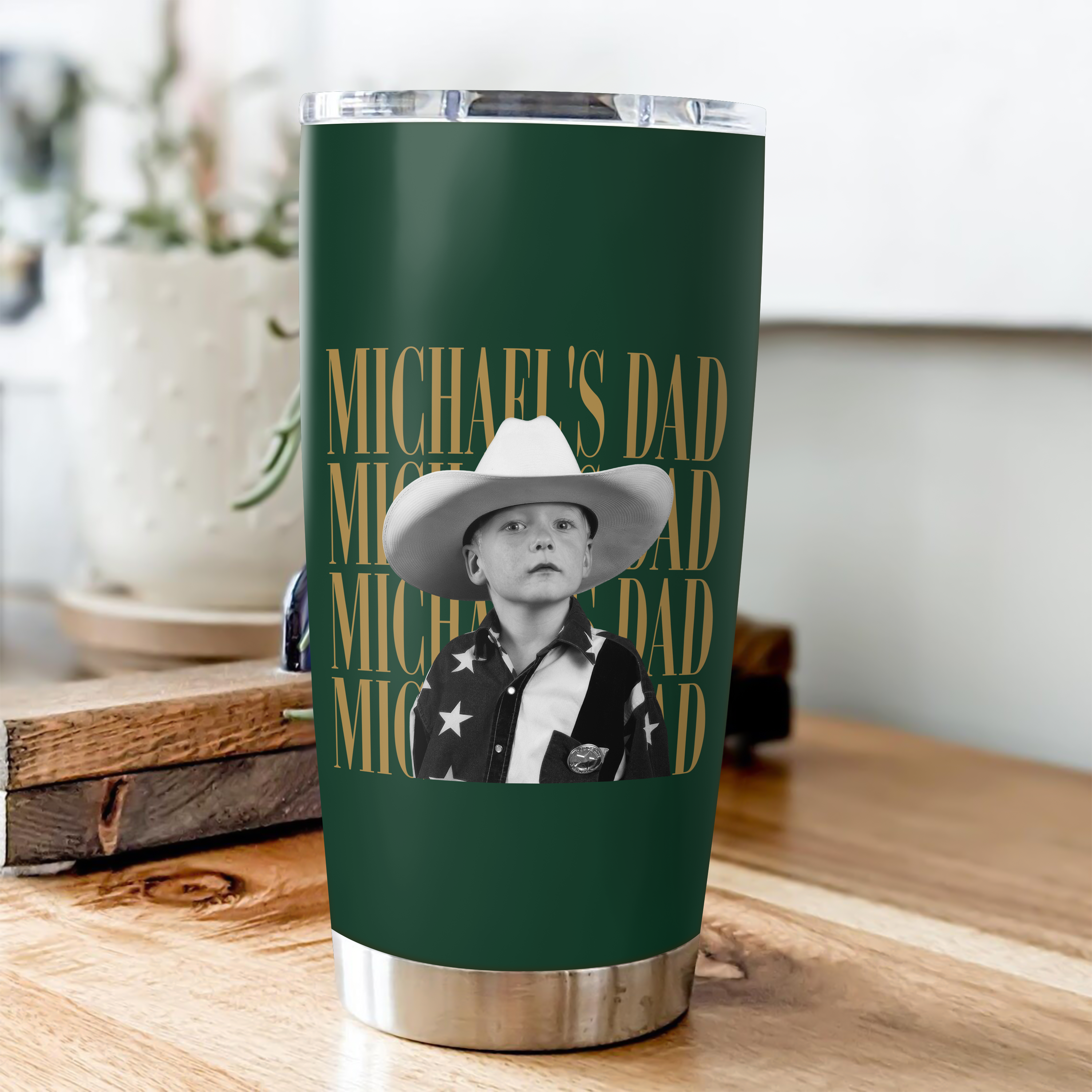 Personalized Vintage Photo Tumbler Custom Gift for Dad or Mom HN590 - Fat Tumbler GradoCreations