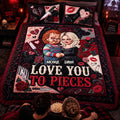 Personalized Horror Love Quilted Bedding Set for Couples Quilted Bedding Set GradoCreations