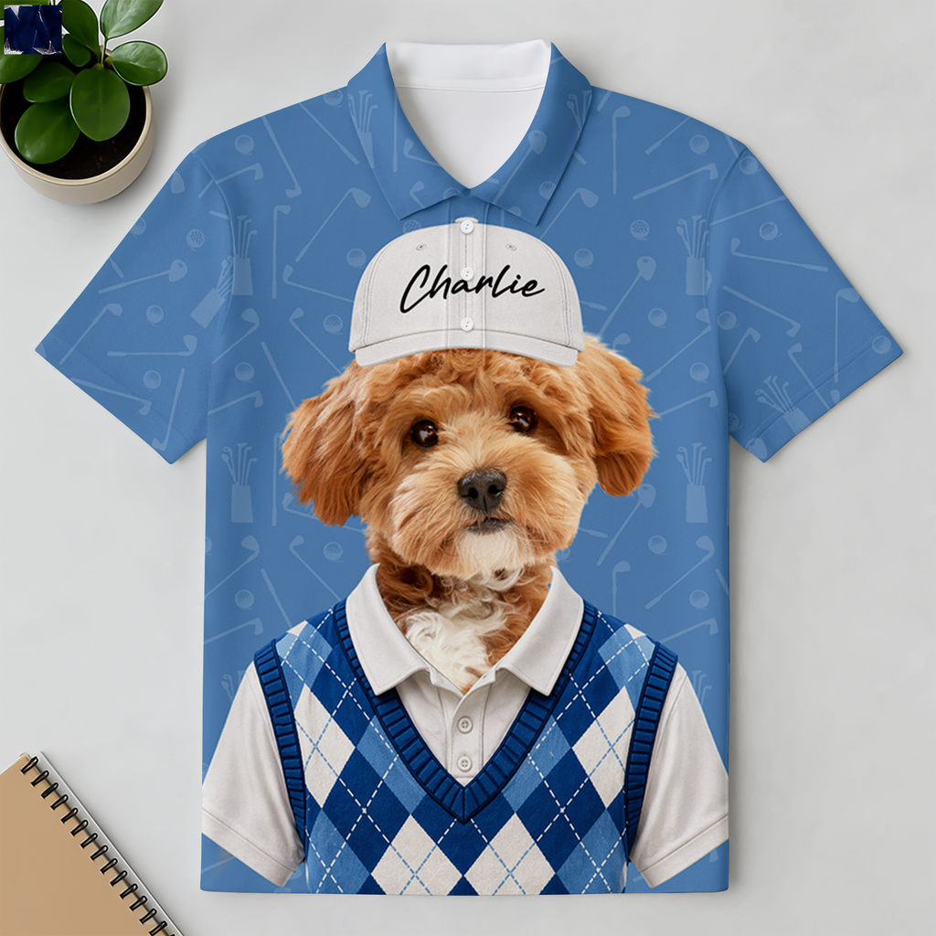 Personalized Pet Photo Polo Shirt for Dog Lovers Gift for Dad HN590 - Men's Polo Shirt GradoCreations
