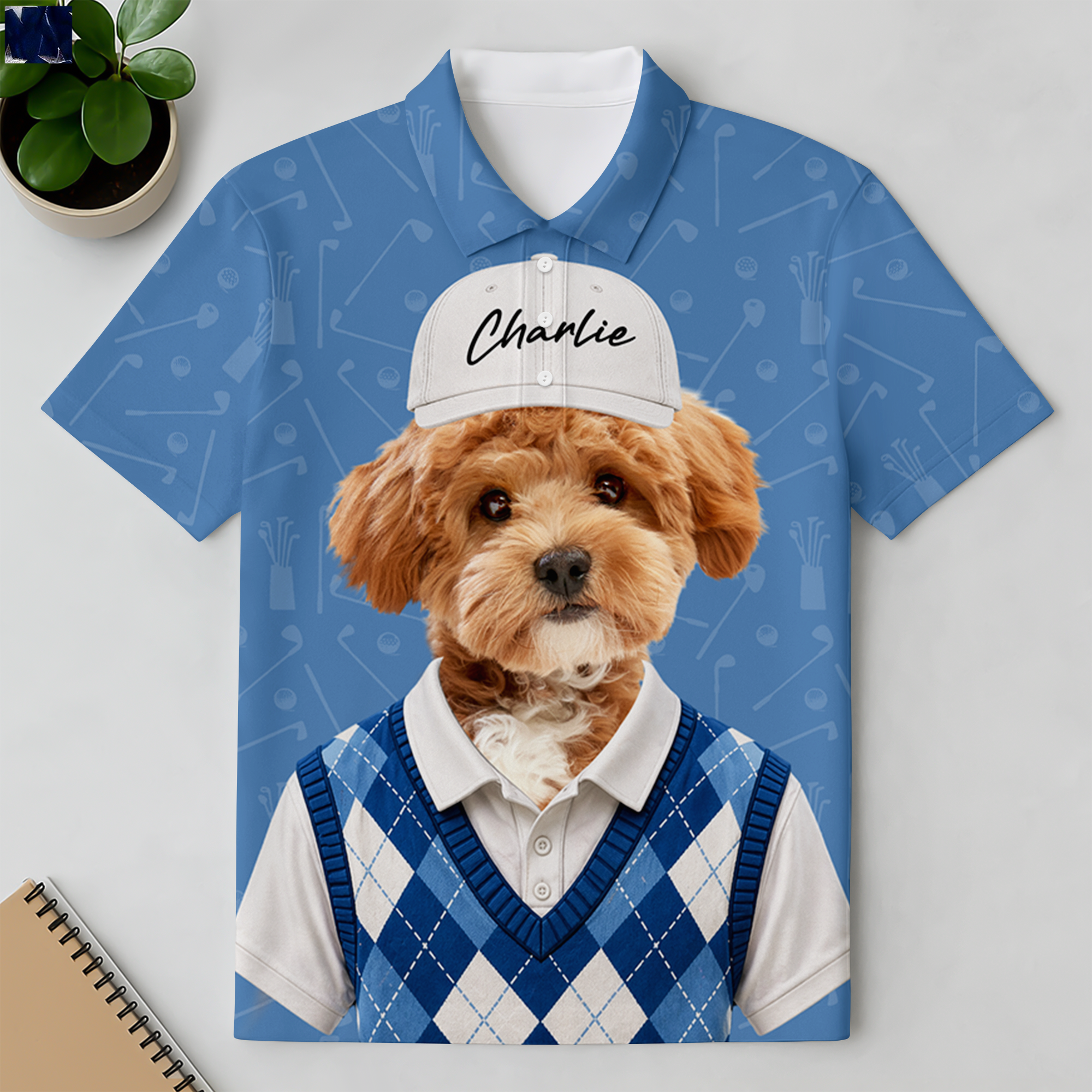 Personalized Pet Photo Polo Shirt for Dog Lovers Gift for Dad HN590 - Men's Polo Shirt GradoCreations
