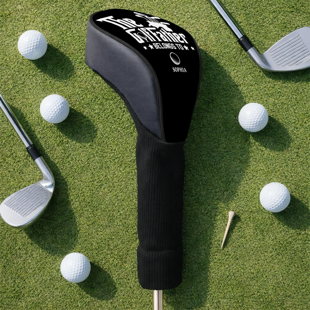 Personalized Golf Head Cover Custom Names Gift for Dad HN590 - Golf Club Head Cover GradoCreations