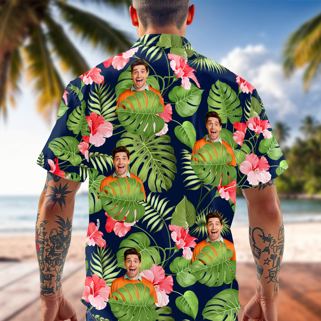 Funny Custom Photo Hawaiian Shirt Gift for Dad's Birthday HN590 - AOP Hawai Shirt GradoCreations