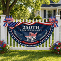 Personalized Family Name Flag 250 Years of Liberty Gift HN590 - Non-Pleated Fan Flag GradoCreations