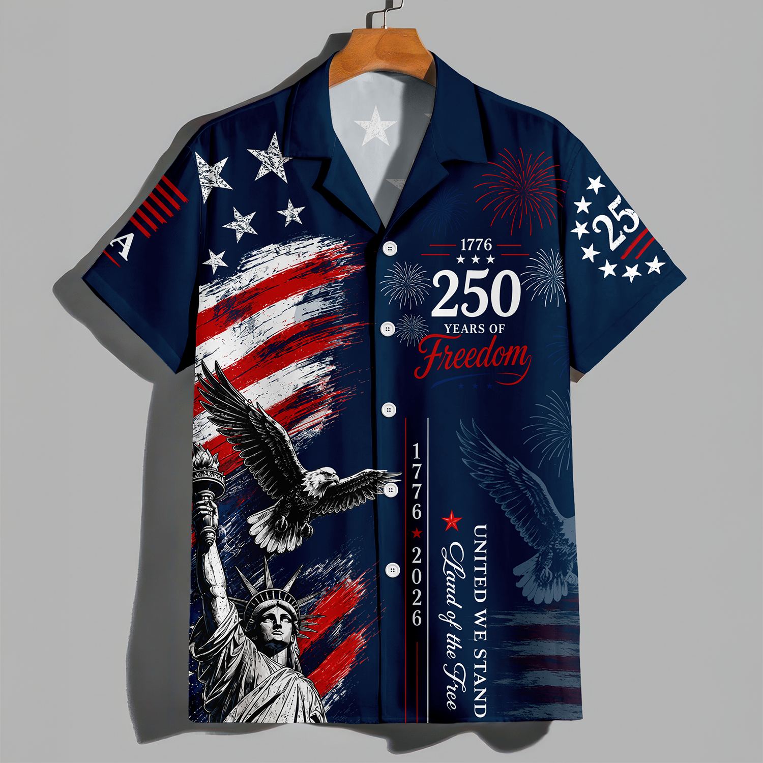Personalized 4th of July Hawaiian Shirt Custom Name USA Flag Gift HN590 - AOP Hawai Shirt GradoCreations