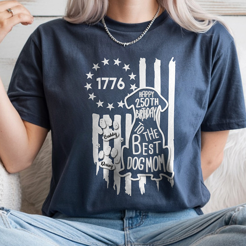 Personalized Dog Dad Comfort Shirt USA Flag Gift for Father Comfort Shirt Back GradoCreations