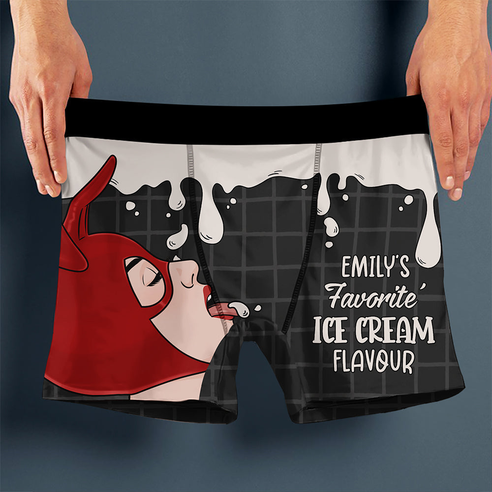 Personalized Ice Cream Flavor Boxers Custom Name Gift for Him HN590 - Boxer GradoCreations