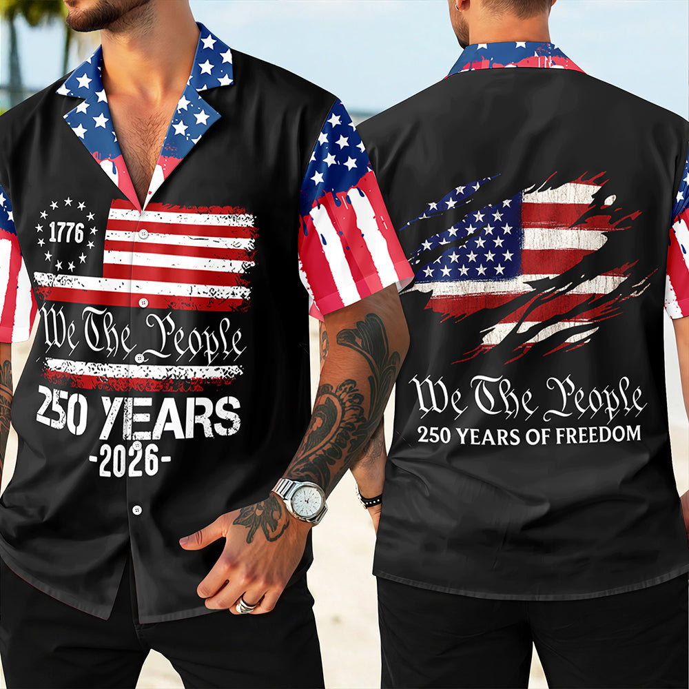 Personalized American Flag Hawaiian Shirt Custom Gift for 4th of July HN590 - AOP Hawai Shirt GradoCreations