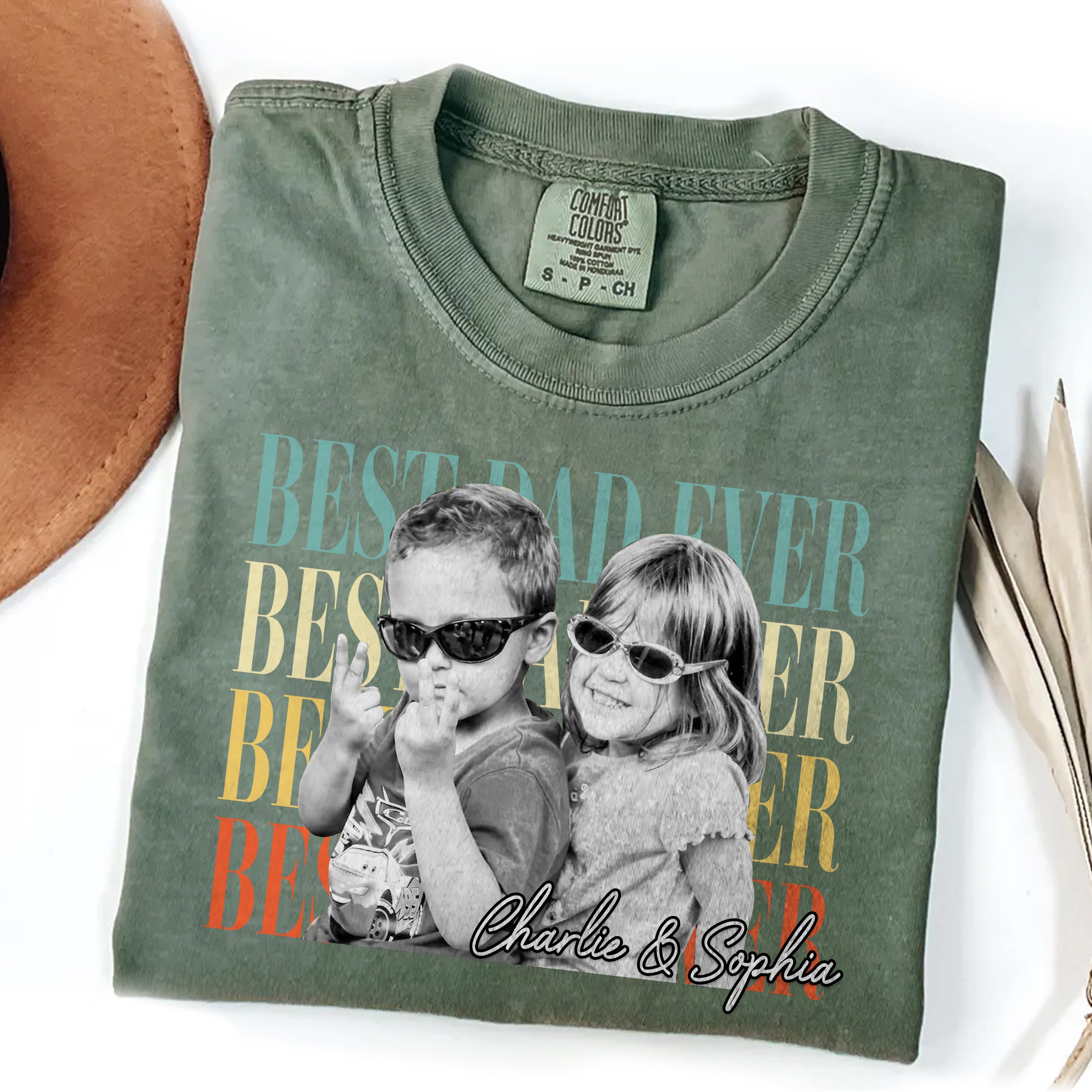 Personalized Vintage Photo Comfort Shirt Gift for Dad Comfort Shirt GradoCreations