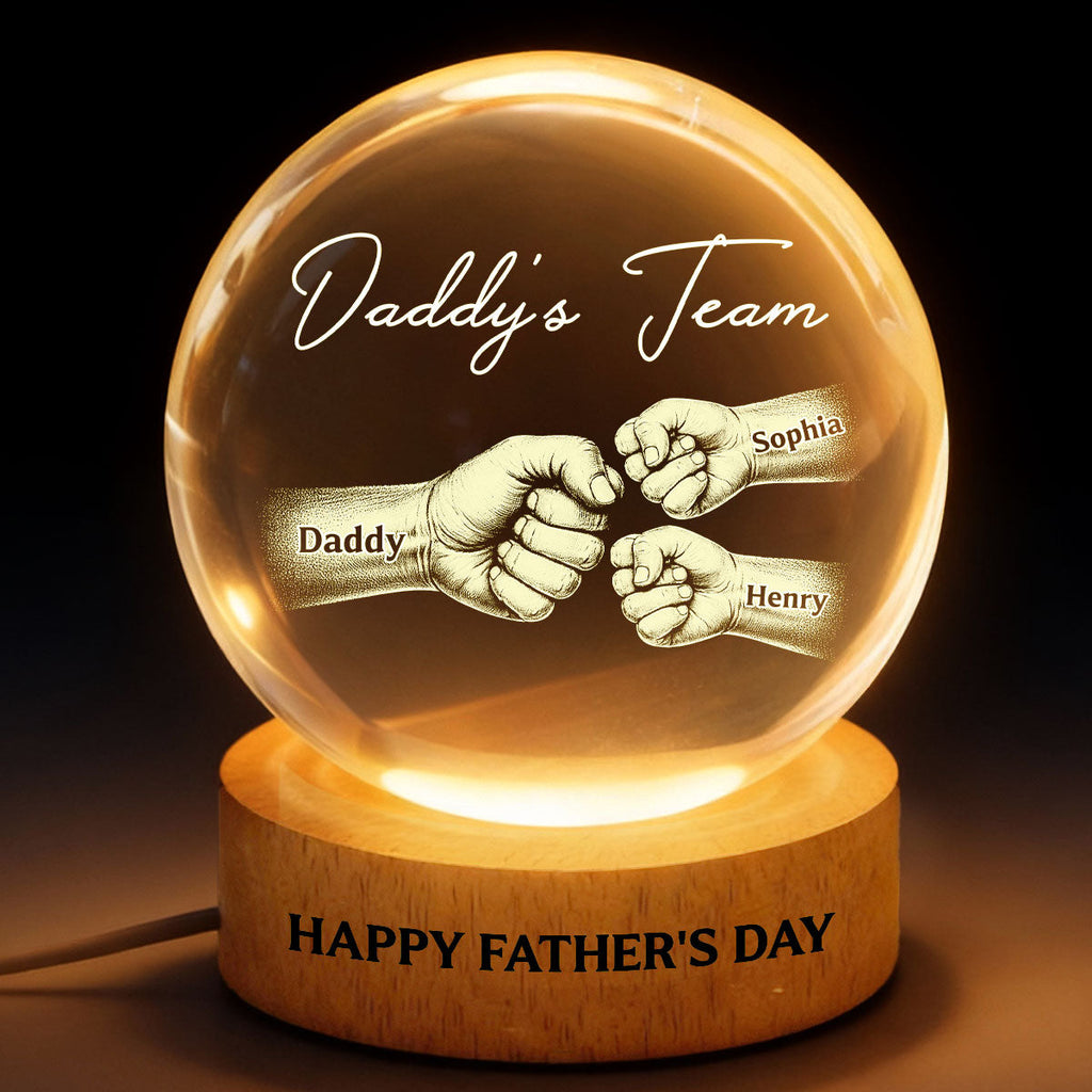 Personalized Crystal Globe Lamp for Dad with Custom Design - Unique Father's Day Gift