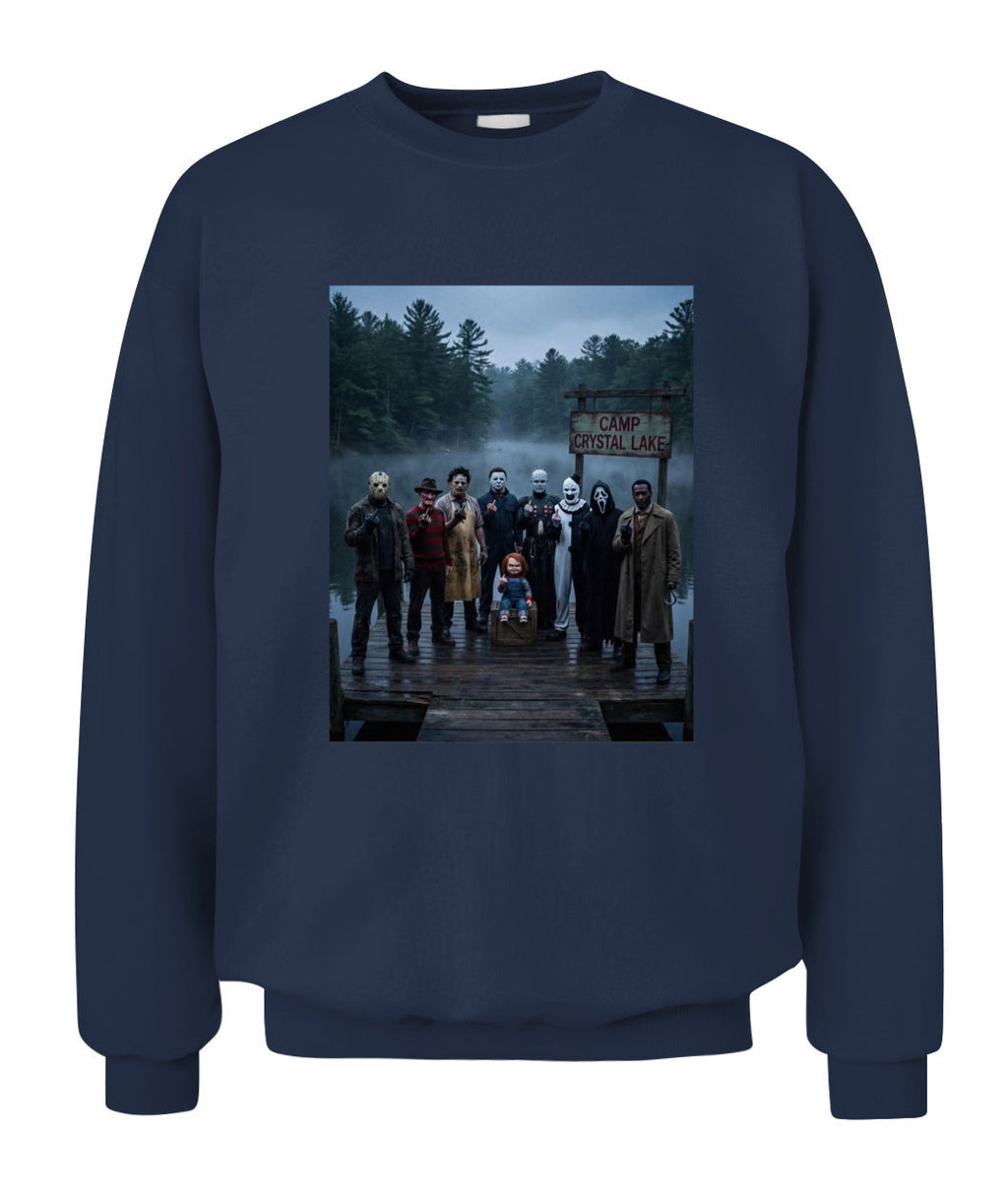 Camp Crystal Lake Horror Icons T-Shirt for Fans | Spooky Gift GradoCreations