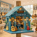 Personalized Wide Birch Wood Sign for Guitar Lovers - Custom Studio Decor