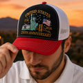 Personalized USA Patriotic Trucker Hat 250th Anniversary Gift HN590 - Embroidered Trucker Hat GradoCreations