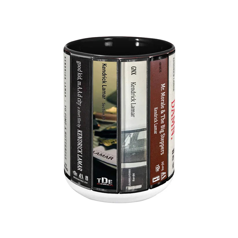 Kendrick Lamar Cassette Accent Mug Retro Design Ceramic Drinkware GradoCreations