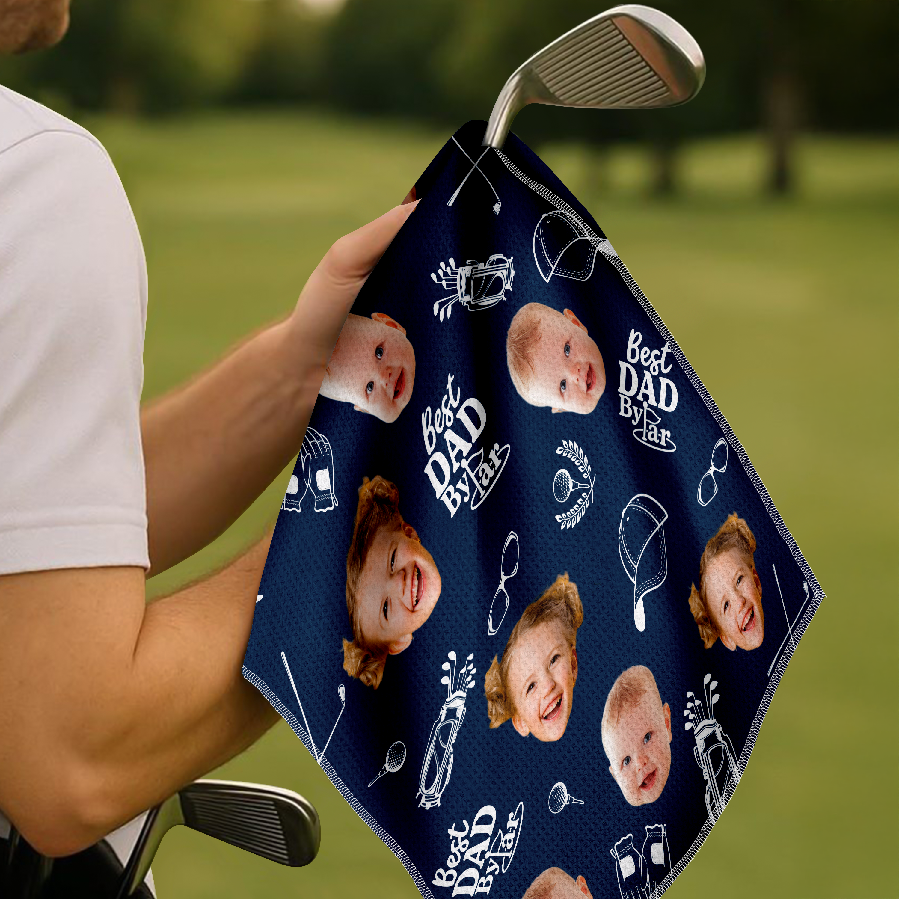 Personalized Funny Golf Towel Custom Photo Gift for Dad HN590 - Golf Towel GradoCreations