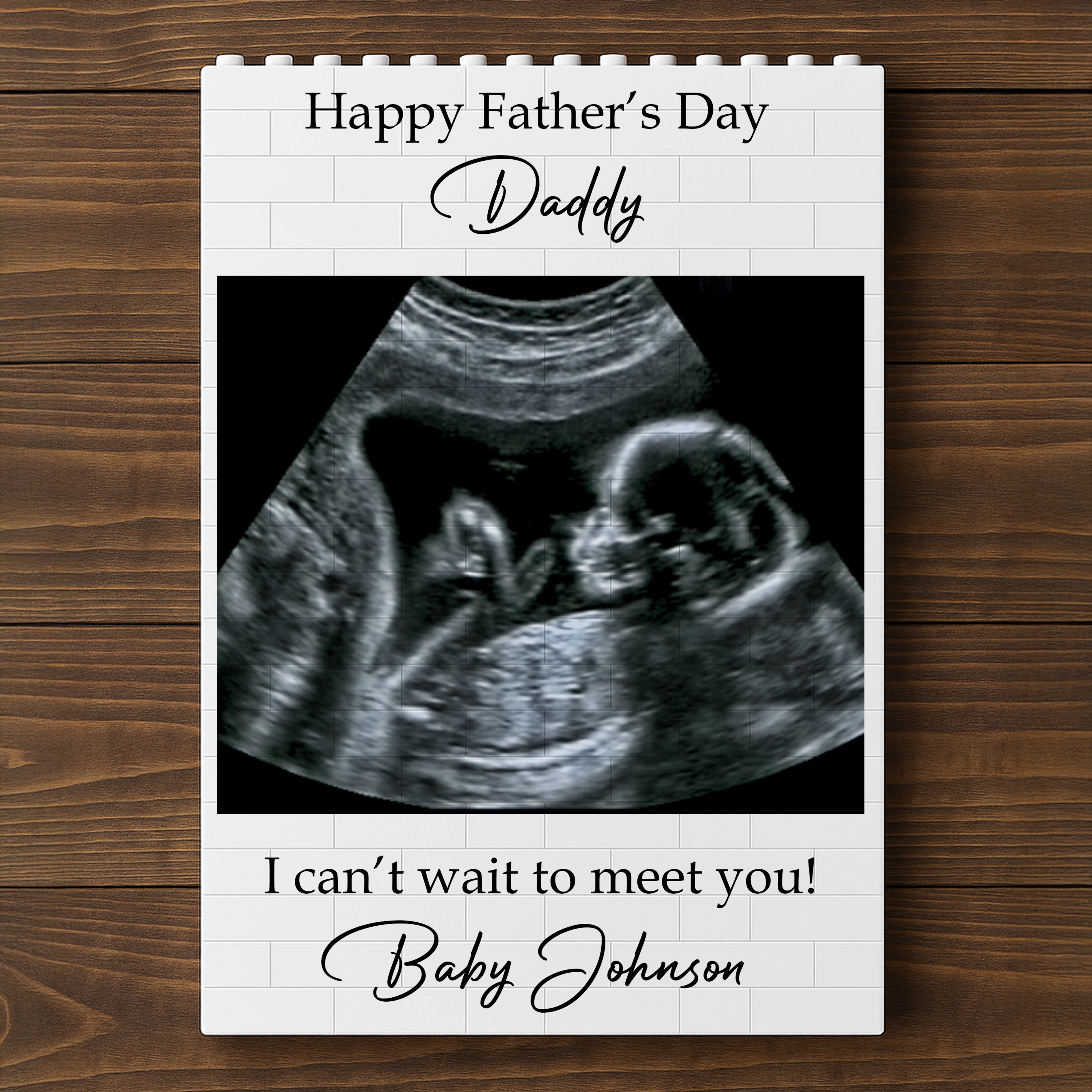 Personalized Baby Bump Photo Building Block Gift for Dad HN590 - Building Blocks GradoCreations