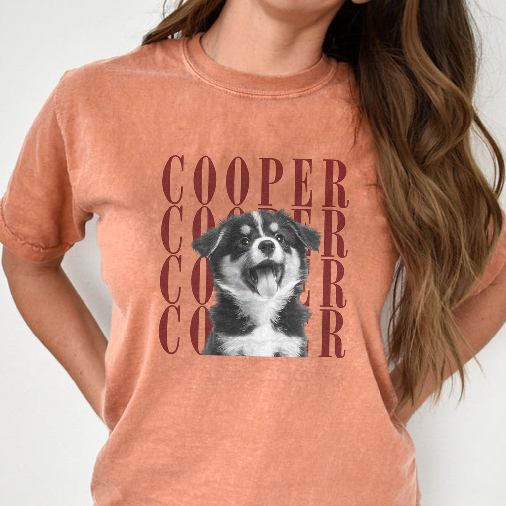 Custom Pet Photo Vintage Comfort Shirt Gift for Pet Lovers Comfort Shirt GradoCreations