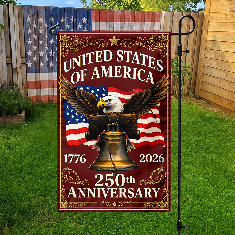 Personalized 250th Anniversary Garden Flag with Eagle Design HN590 - Garden Flag GradoCreations