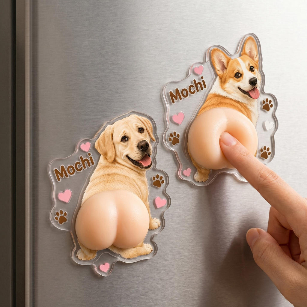 Custom Pet Photo Squishy Fridge Magnet Gift for Dog Lovers HN590 - Acrylic Squishy Fridge Magnet Fix GradoCreations