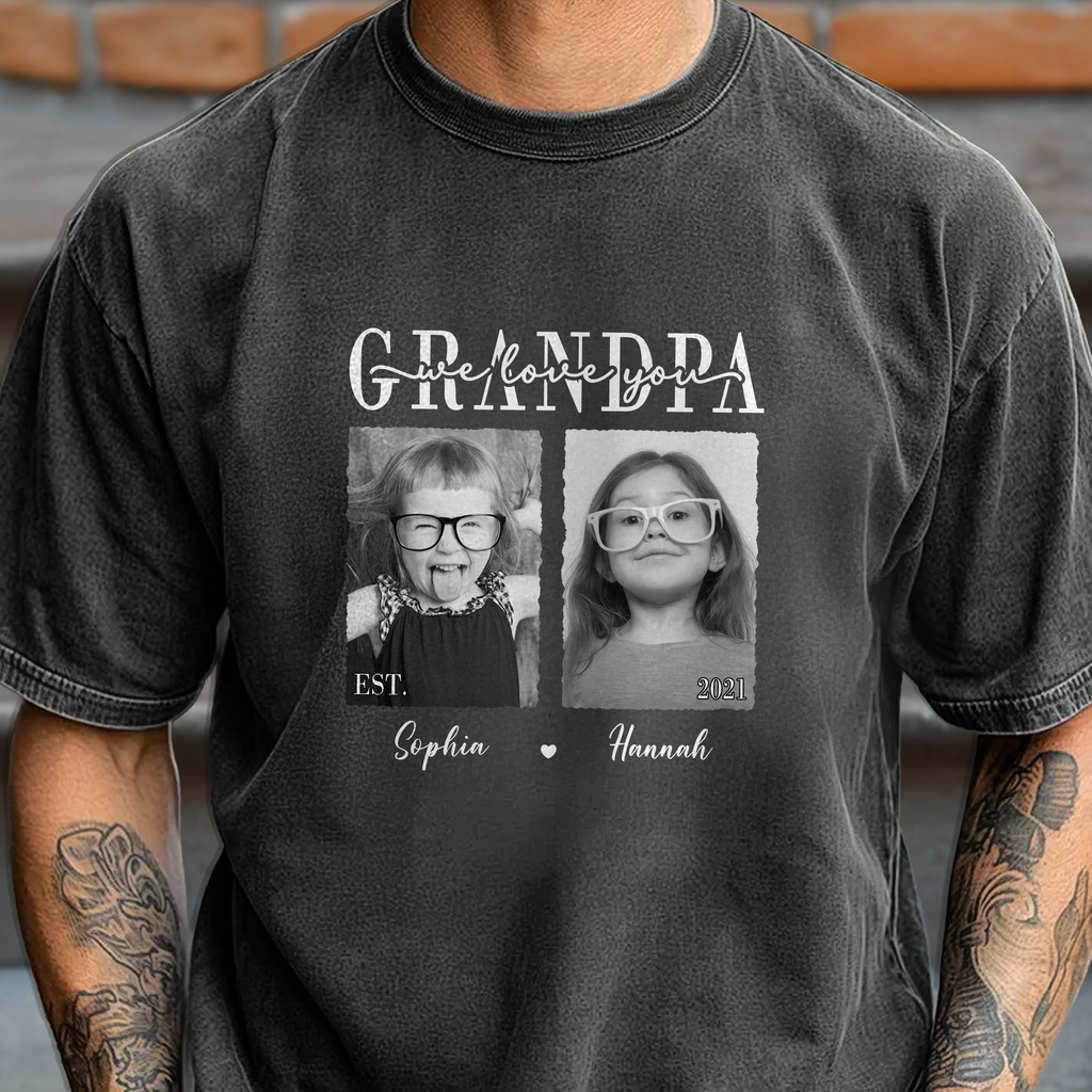 Personalized Comfort Shirt Custom Photo Gift for Dad Comfort Shirt GradoCreations
