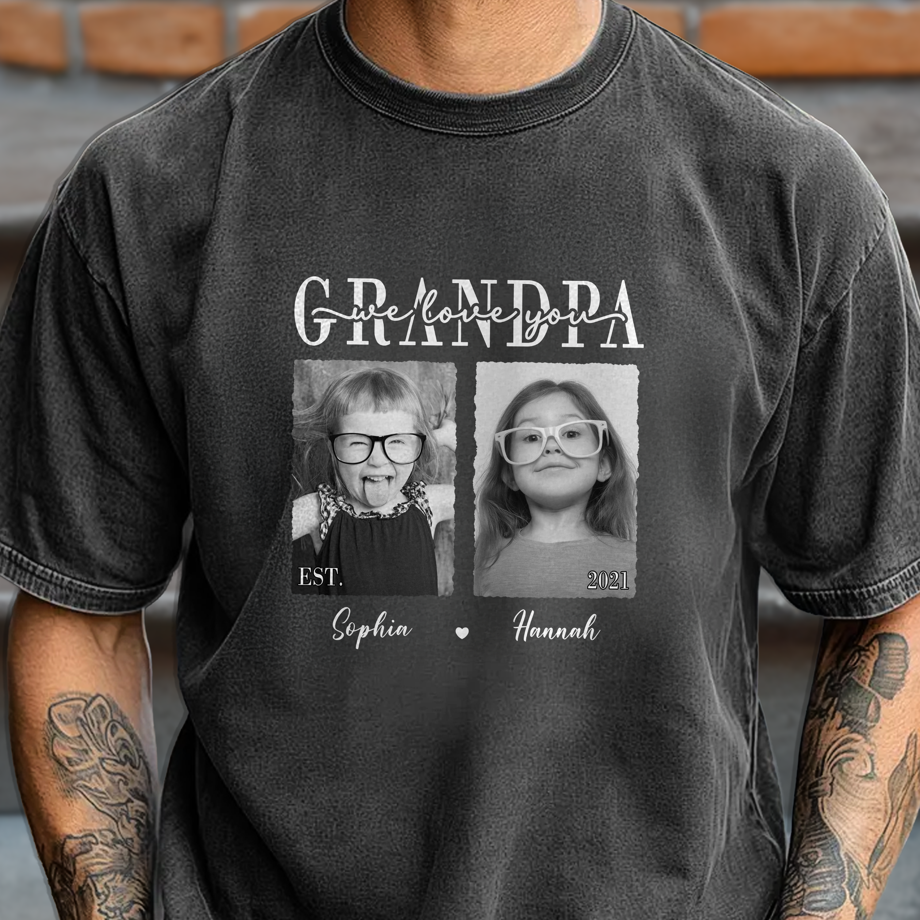 Personalized Comfort Shirt Custom Photo Gift for Dad Comfort Shirt GradoCreations