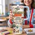 Personalized Teacher Story Tumbler with Handle Gift Idea Tumbler GradoCreations